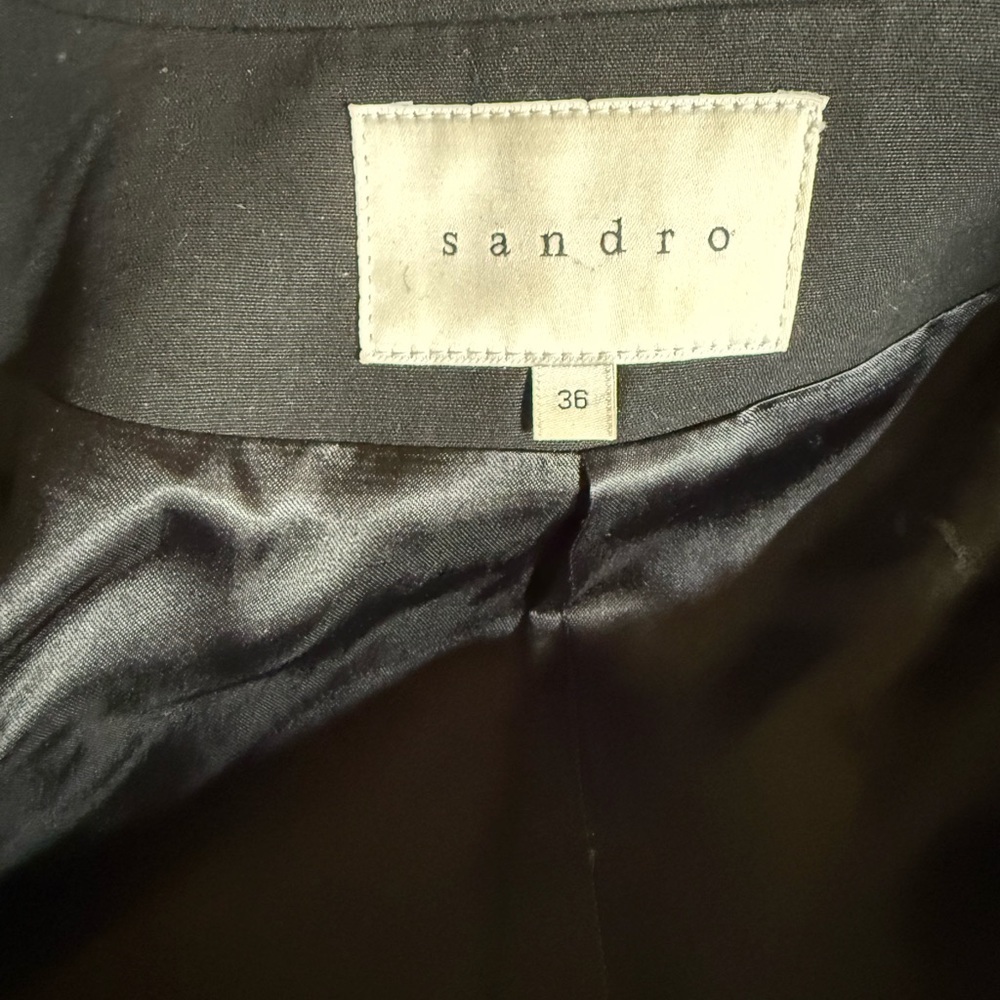 Sandro Elegant Black and Blue Women's Blazer - Picture 5 of 6